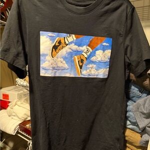Jordan Black Tee with Sneaker and Cloud Graphic